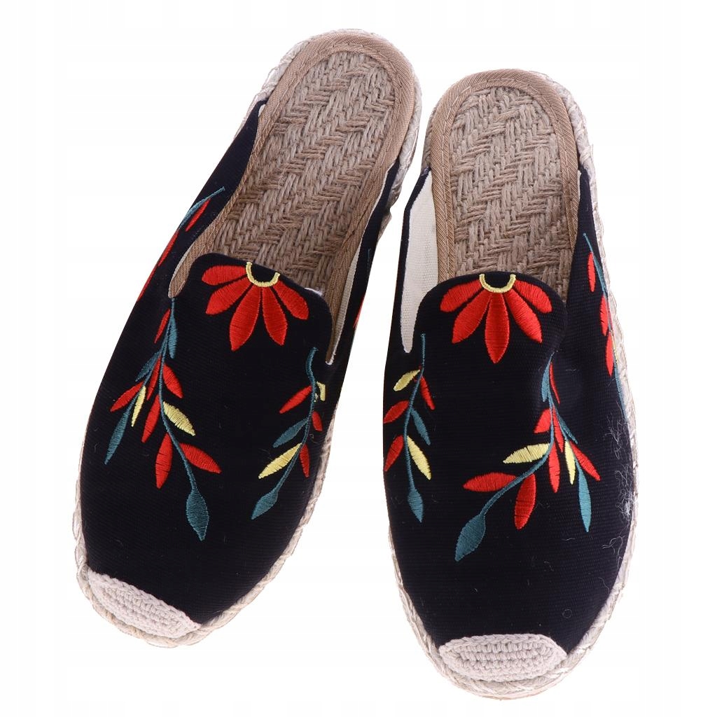 Płaskie hafty Slip on Mesh Loafers 37 Black