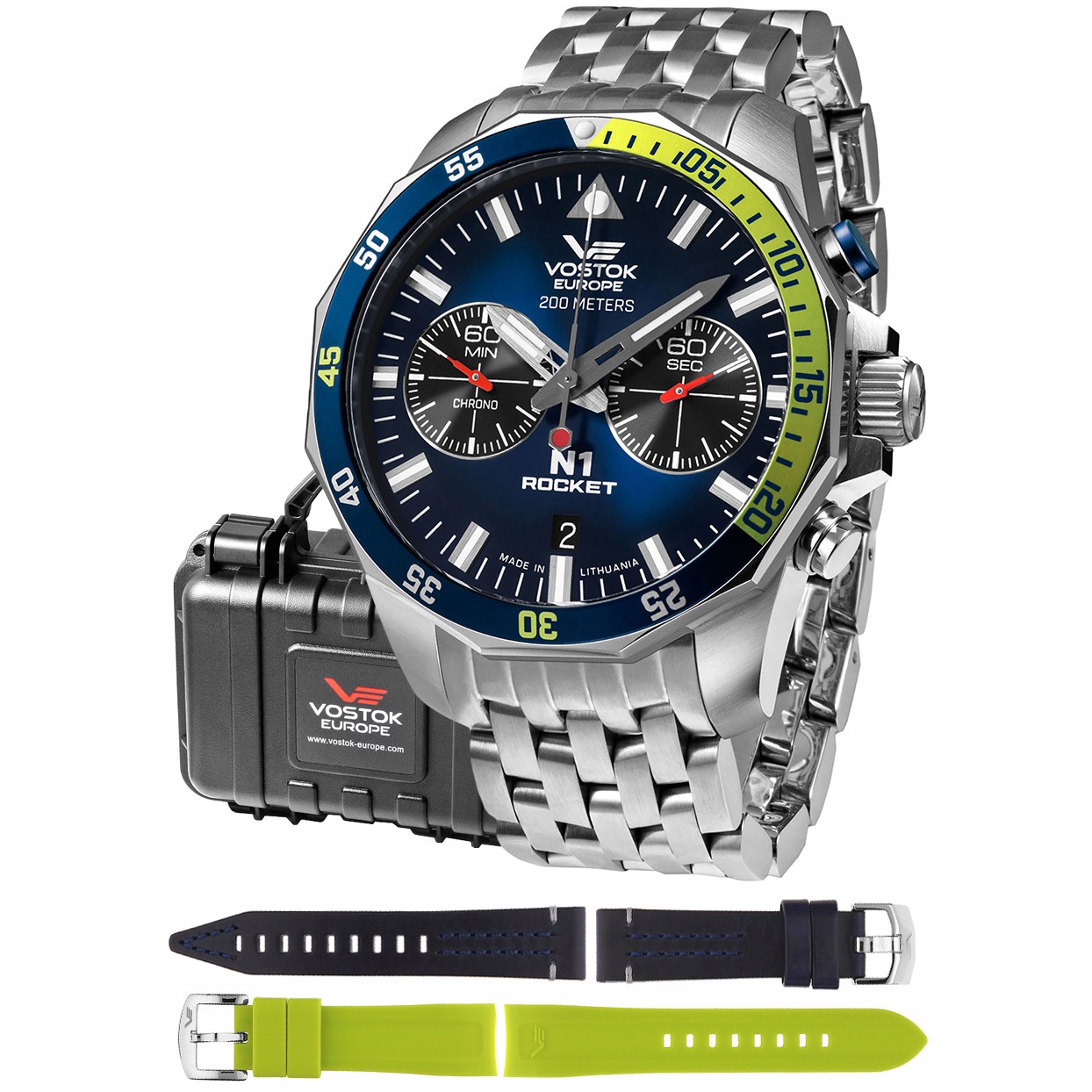 Pánské Hodinky Vostok Europe 6S21-225A708-MEGA Set stříbrné