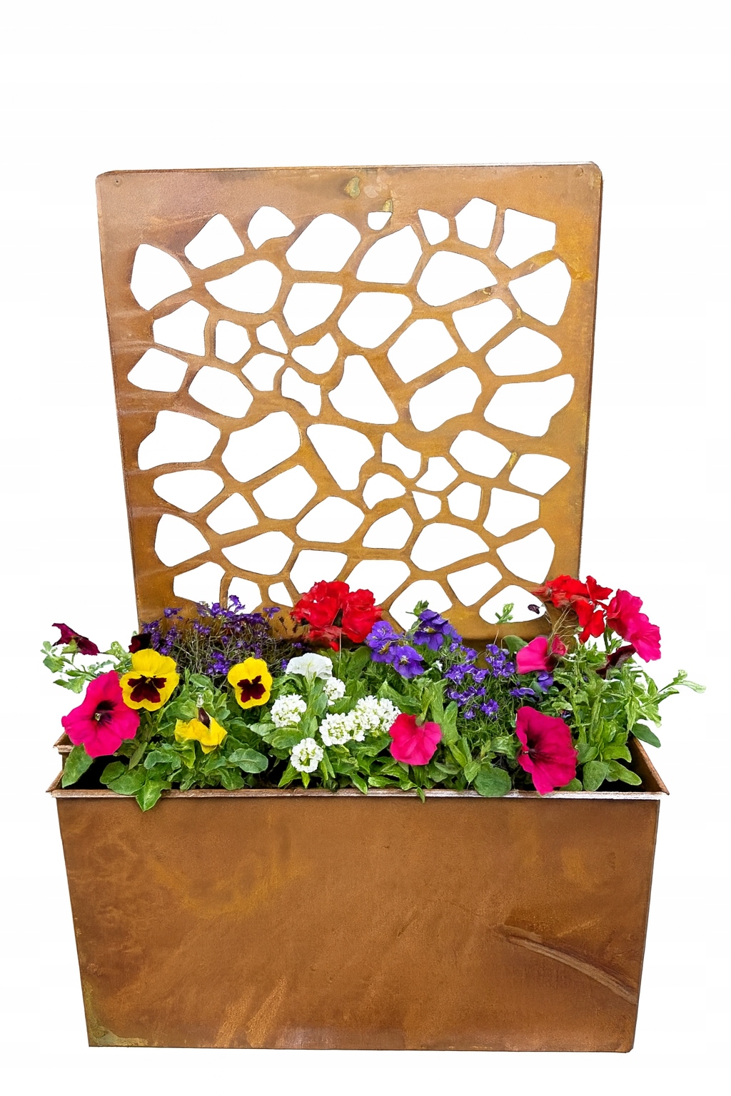 Květináč obal na květináč na květináč kovový rez 47 cm ozdobný do zahrady