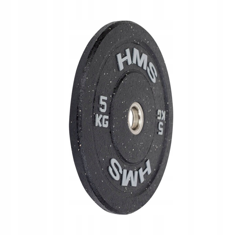 Olympijský kotouč s činkou s pogumovaným kotoučem 5 kg, 51 mm, pro cvičení Hms
