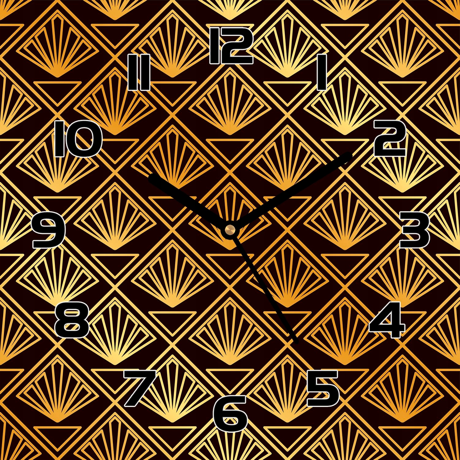 

Zegar szklany Szablon w stylu art deco złoty 30x30