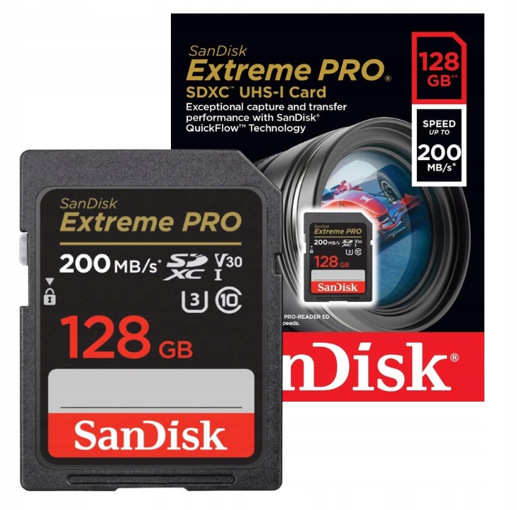 KARTA SANDISK EXTREME PRO SDXC 128GB 200/90 MB/s C Producent SanDisk