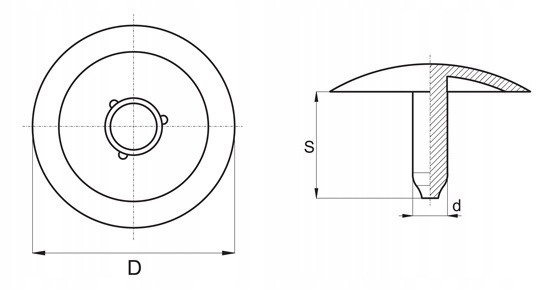 ZAŚLEPKA MASKUJĄCA WKRĘT ŚRUBĘ PZ2 RAL7001 100SZT Kod producenta 10.0005.1200250602