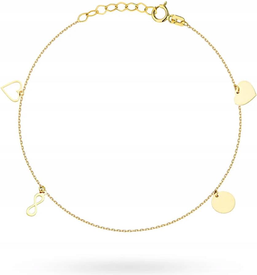 Zlatý dámský náramek s prvky nekonečna, ideální jako dárek