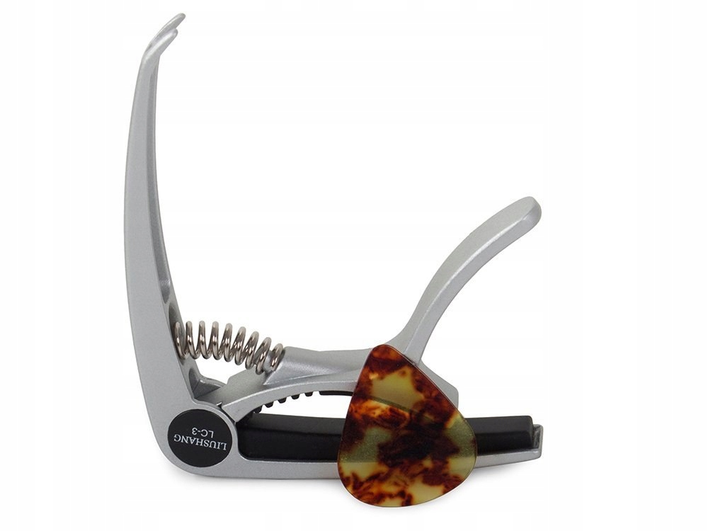 

Zestaw do gitary kapodaster+kostka metalowe dodatk