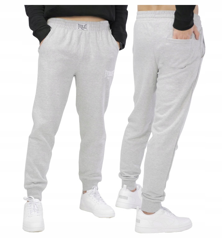 Everlast Spodnie Dresowe Męskie Bawełna French Terry Szare M