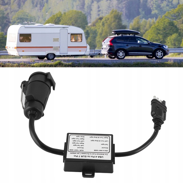 ADAPTER PRZEJŚCIÓWKA PRZYCZEPY USA 4PIN NA 7PIN Rodzaj 7 PIN