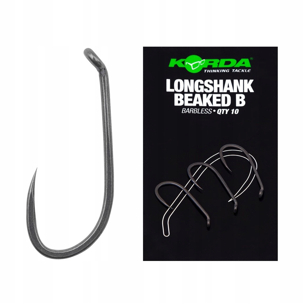 Korda Haki Longshank Beaked r.8 Barbless 10szt.