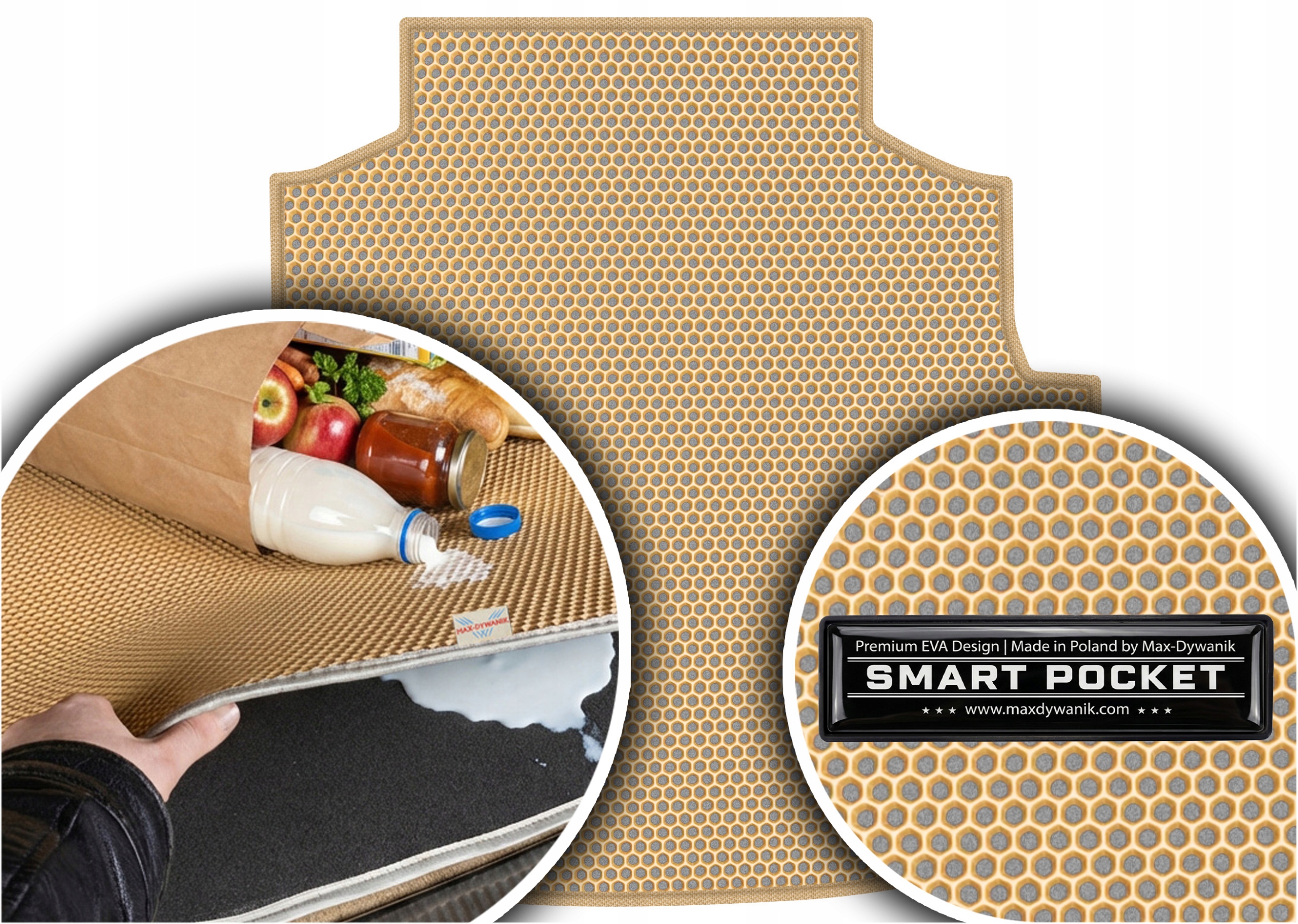 Mercedes C-klasa W205 Sedan 2014-2020 Vložka do batožinového priestoru Eva Smart Pocket Béžová