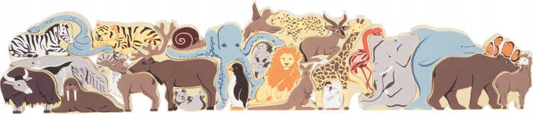DREWNIANE PUZZLE ZWIERZĄTKA UKŁADANKA ZOO DLA NAJMŁODSZYCH SMALL FOOT Marka Small Foot