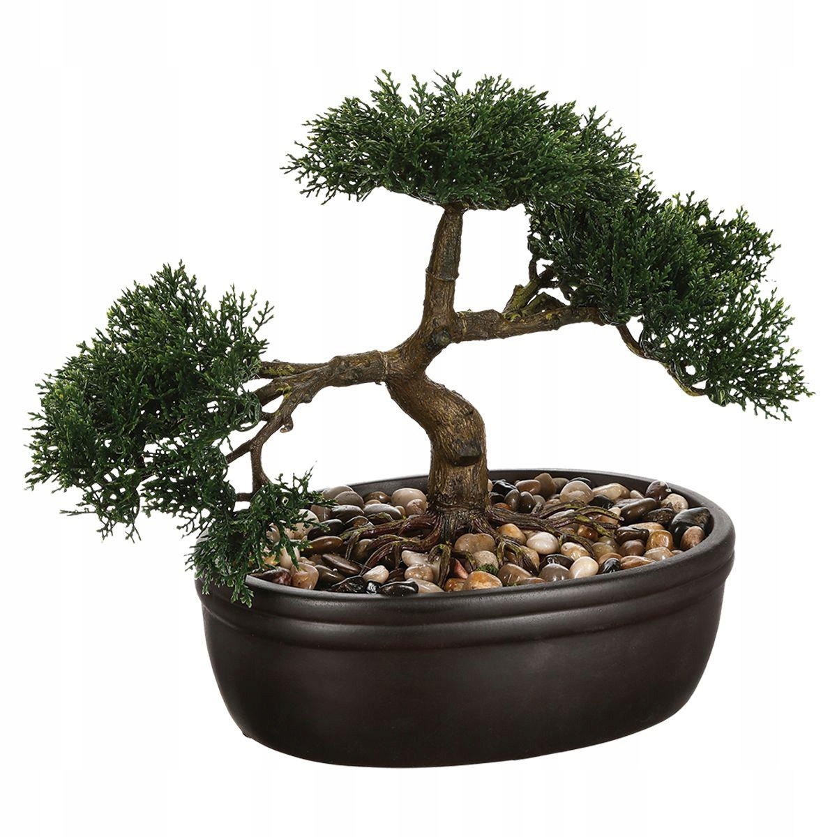 

Drzewko bonsai w czarnej doniczce sztuczne 23 cm