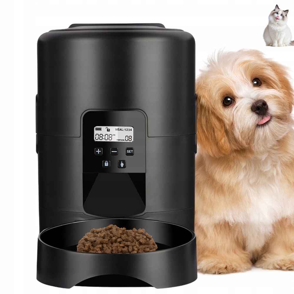 Levně Automatický Dávkovač Krmiva Pro Psa Kočku Napájení Ze Sítě I Na Baterie, Ideální Na Cesty