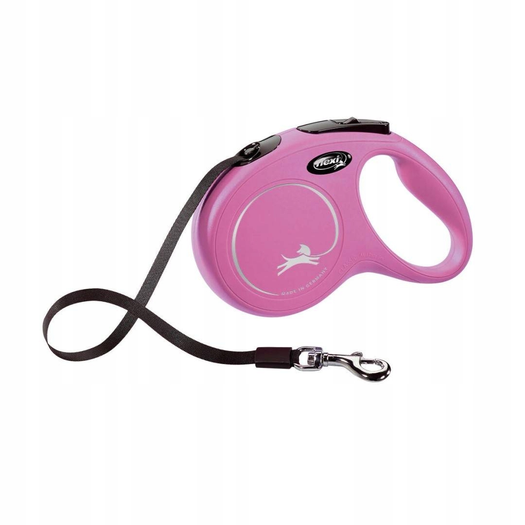 Flexi Vodítko Automatická New Classic M Páska 5 m Růžová do 25 kg