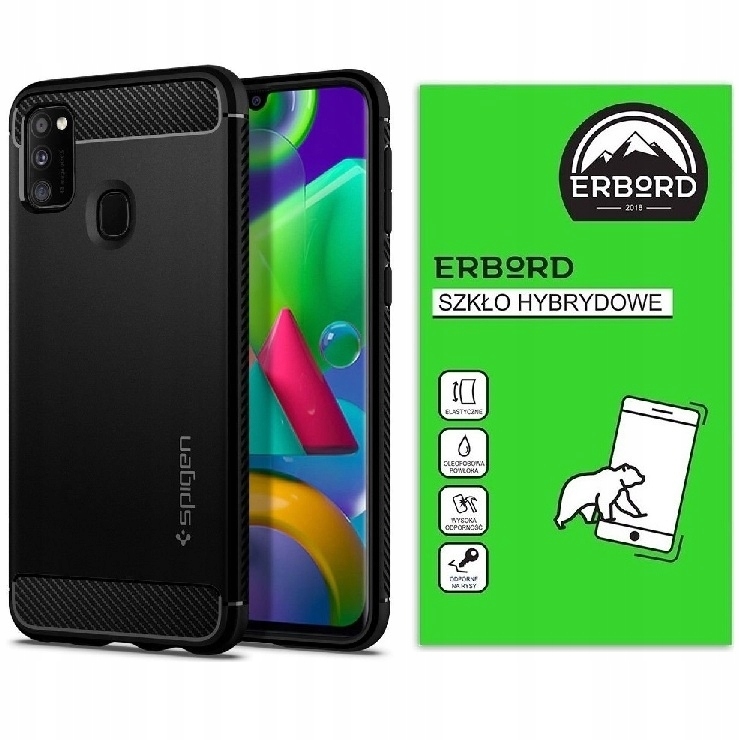 

Spigen Rugged Etui Do Samsung Galaxy M21 + Szkło