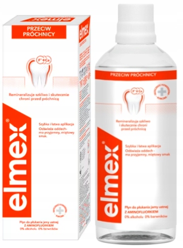 Elmex płyn do płukania ust przeciw próchnicy bez alkoholu 400 ml