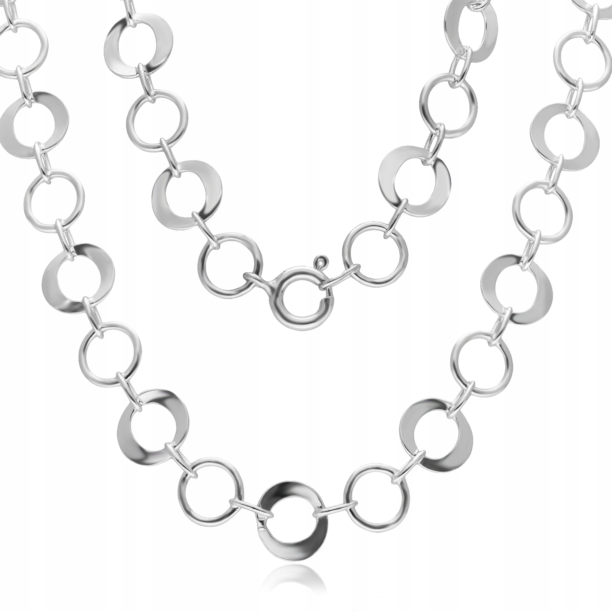 Stříbrný Dámský Náhrdelník Rolo Kolečka 45 cm