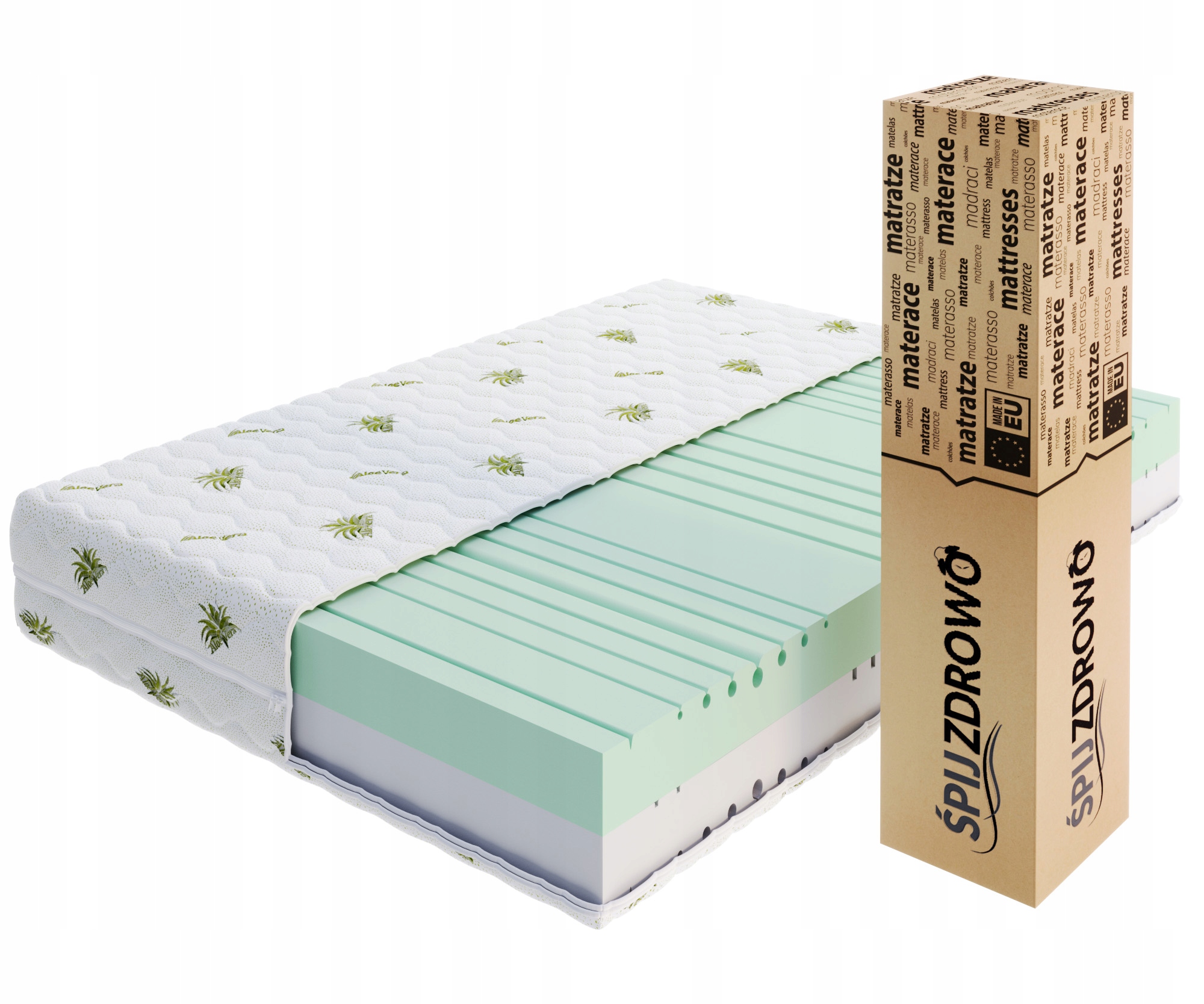 Materac 120x200 piankowy twardy, średnio-twardy Aloe Vera Balance profil