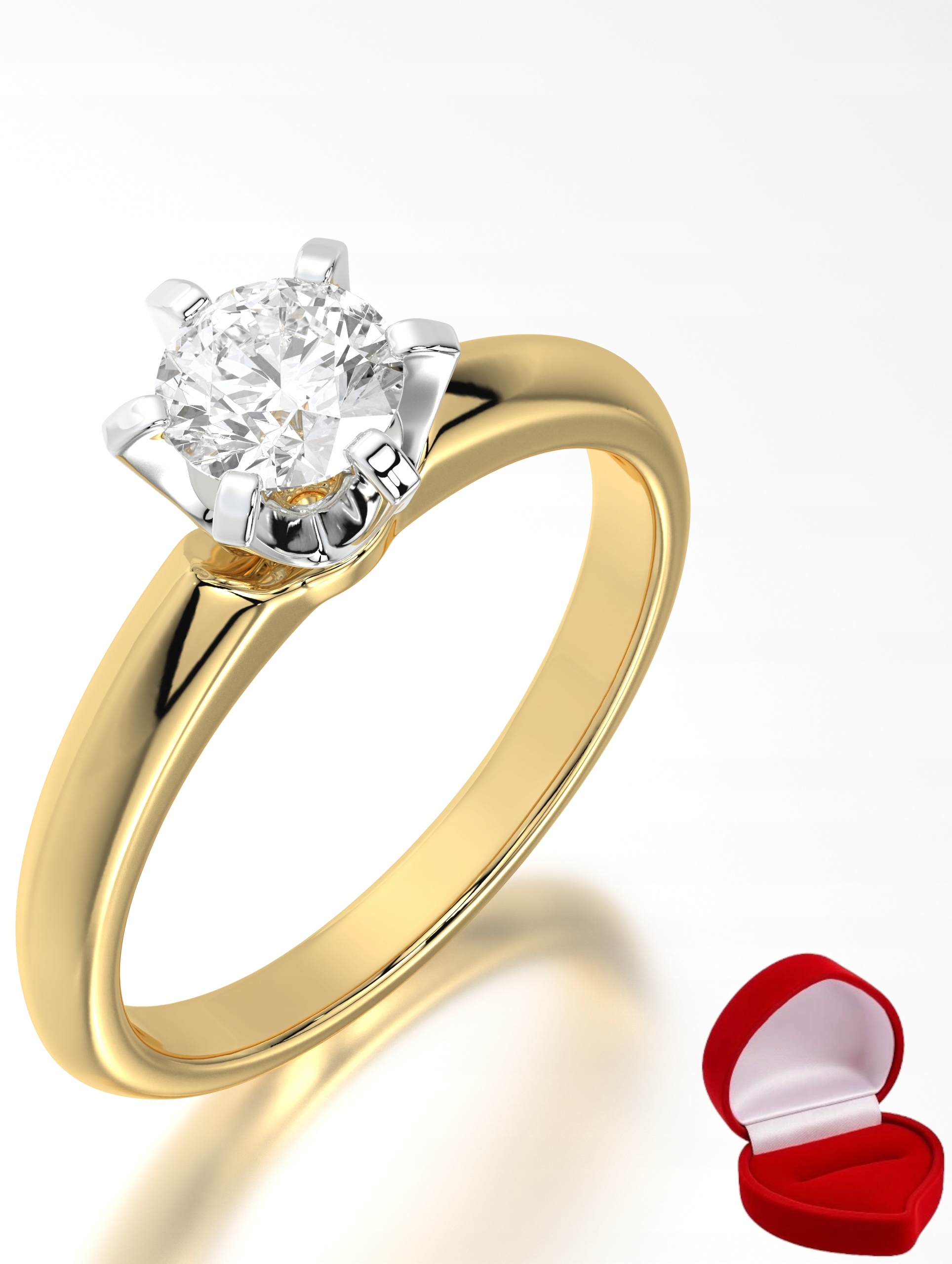 Zlatý Prstýnek 585 14k Diamant Lab Brylant 0,50 ct R18