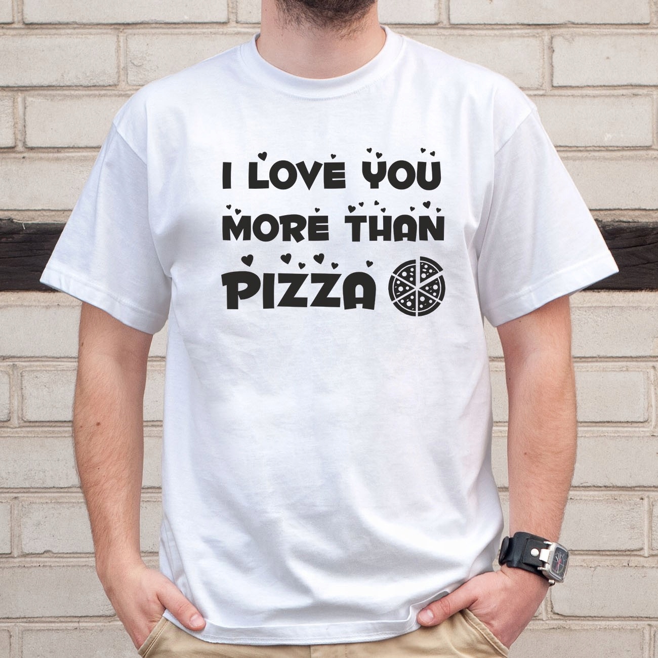 

I love you more than pizza - koszulka dla niego