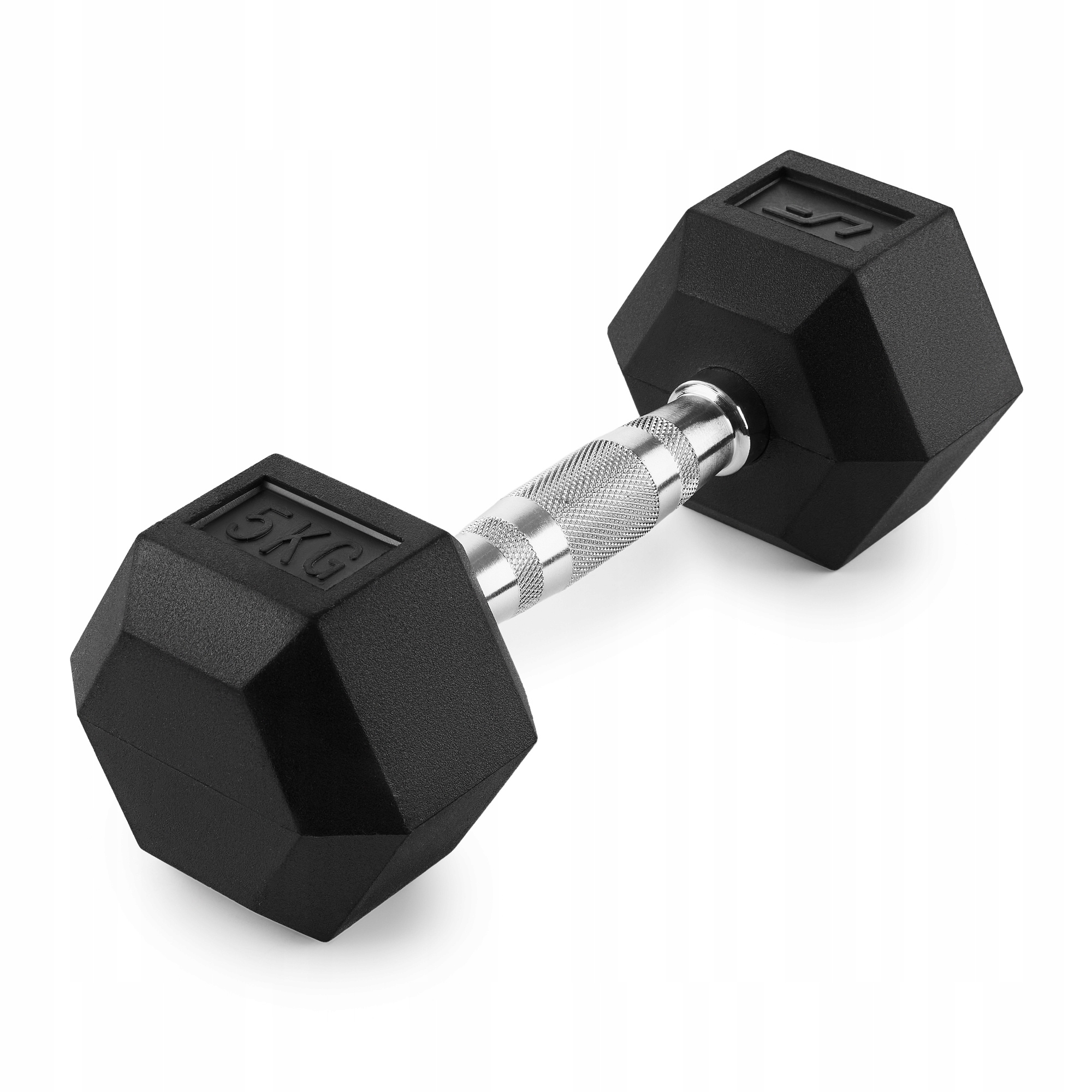 Hantla żeliwna gumowana hex antypoślizgowa do treningu 5 kg upform