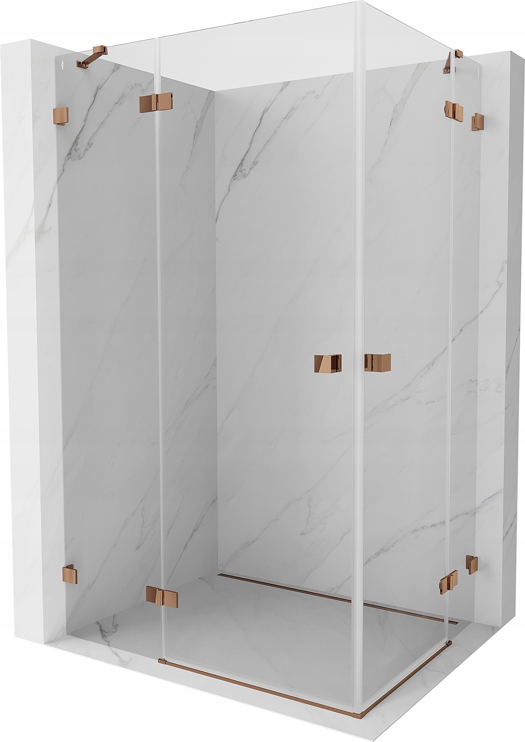 Mexen Lunar Duo Kabina Prysznicowa 105X100 CM Transparent Różowe Złoto