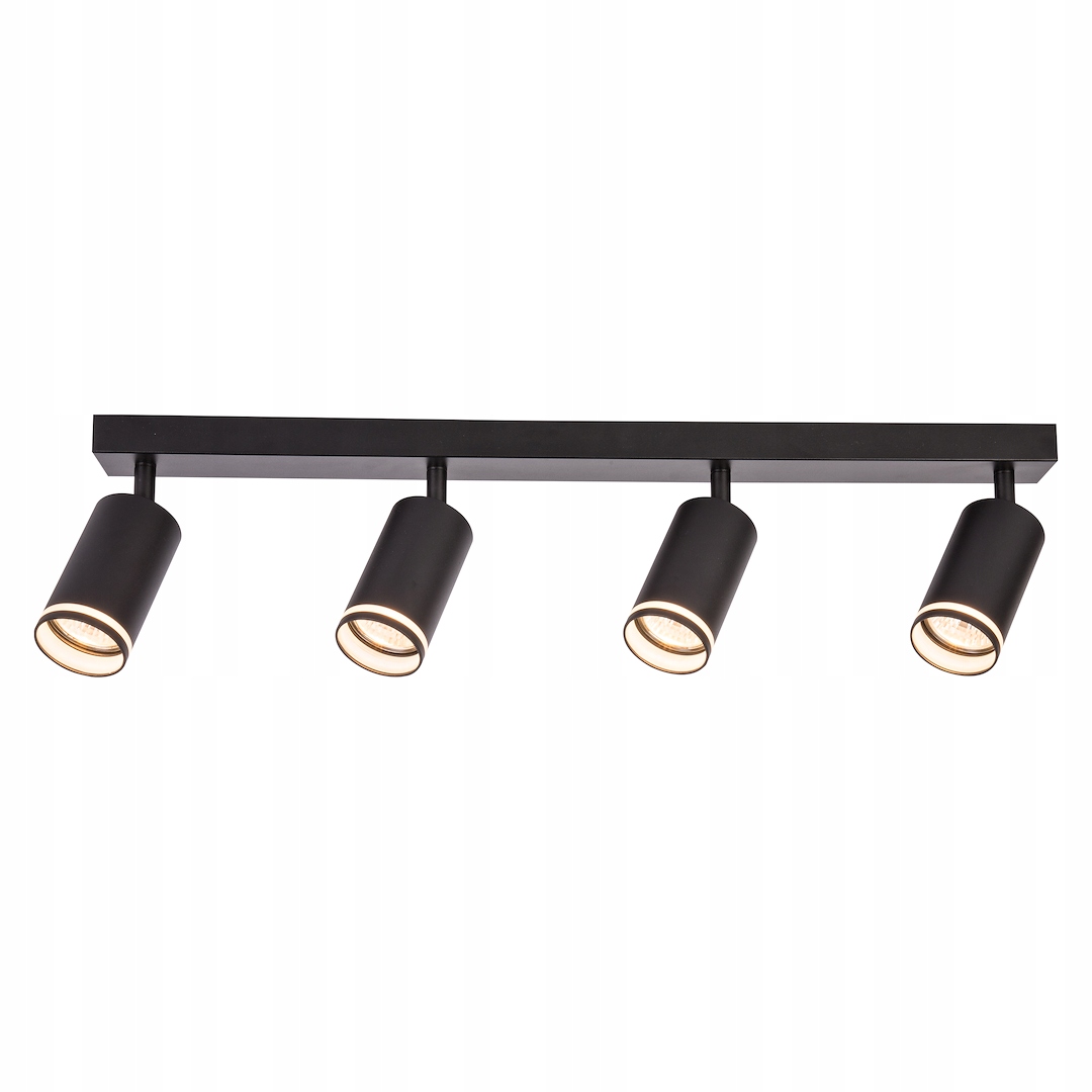 Stropní svítidlo moderní černá reflektorová lišta 4xGU10 10W Pipe Milagro