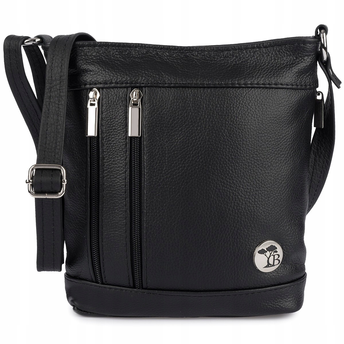 Kožená kabelka Dámská taška kabelka přes rameno elegantní kůže černá Beltimore