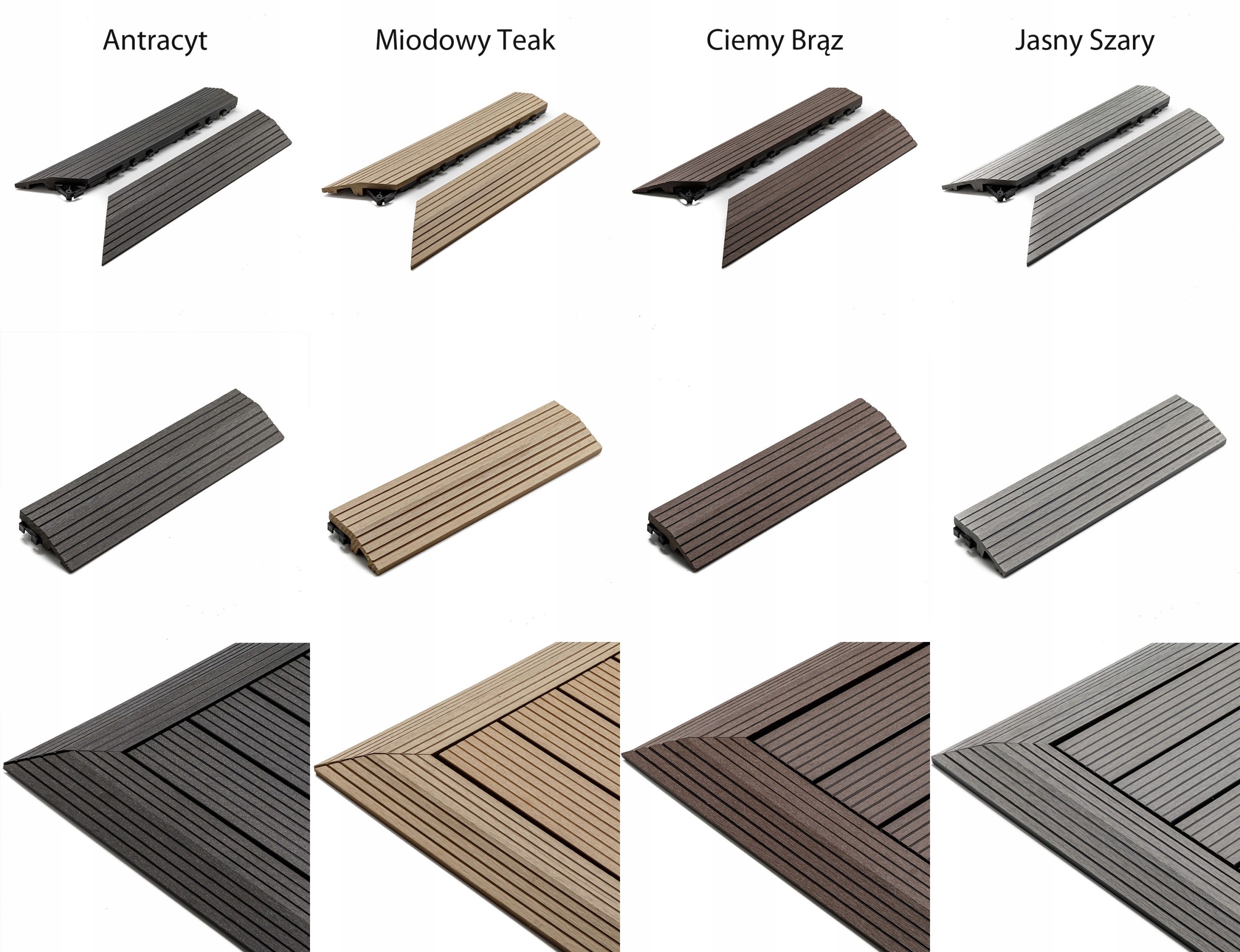 Podest tarasowy boczny kompozyt 30 x 7,5 cm ciemny brąz standard | podłoga Szerokość 0.08 m