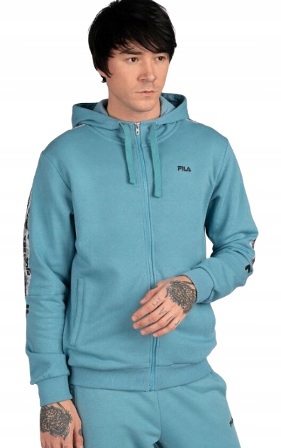 Fila Modrá Pánská Mikina S Kapsou A Logem Na Rukávu S J7G