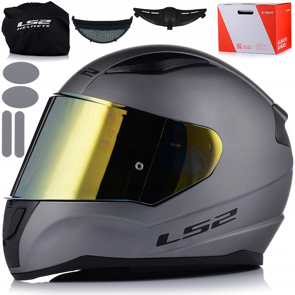 Motocyklová Prilba LS2 FF353 Rapid II Sivá Mat Ece 22.06 Zlaté Sklo