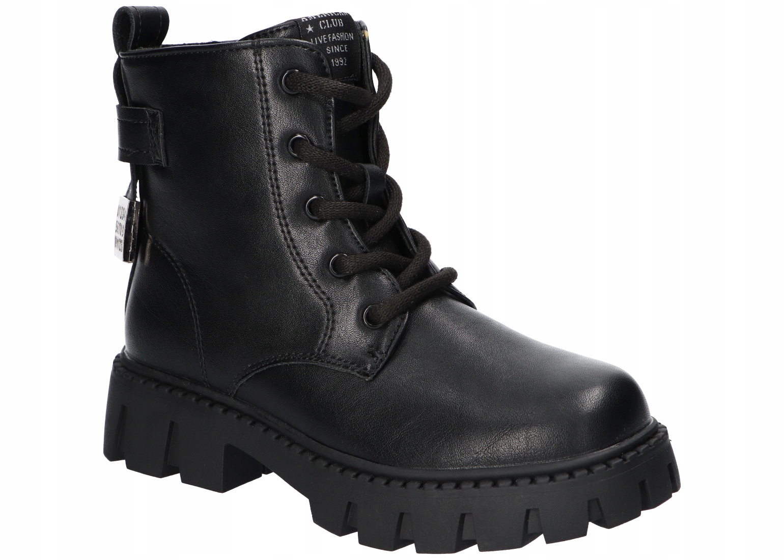 American XD170 Ocieplane Botki Trzewiki Glany Martensy Buty Zimowe Black 33