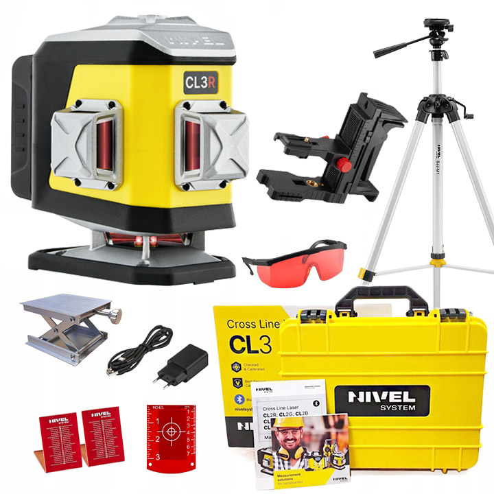 Nivel System CL3R Laser KRZYŻOWY+statyw +dalmierz Hdm Little friend gratis!