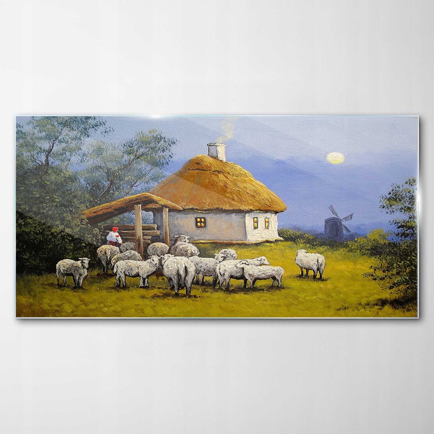 

Obraz Szklany Dekor Chata Młyn Krajobraz 120x60
