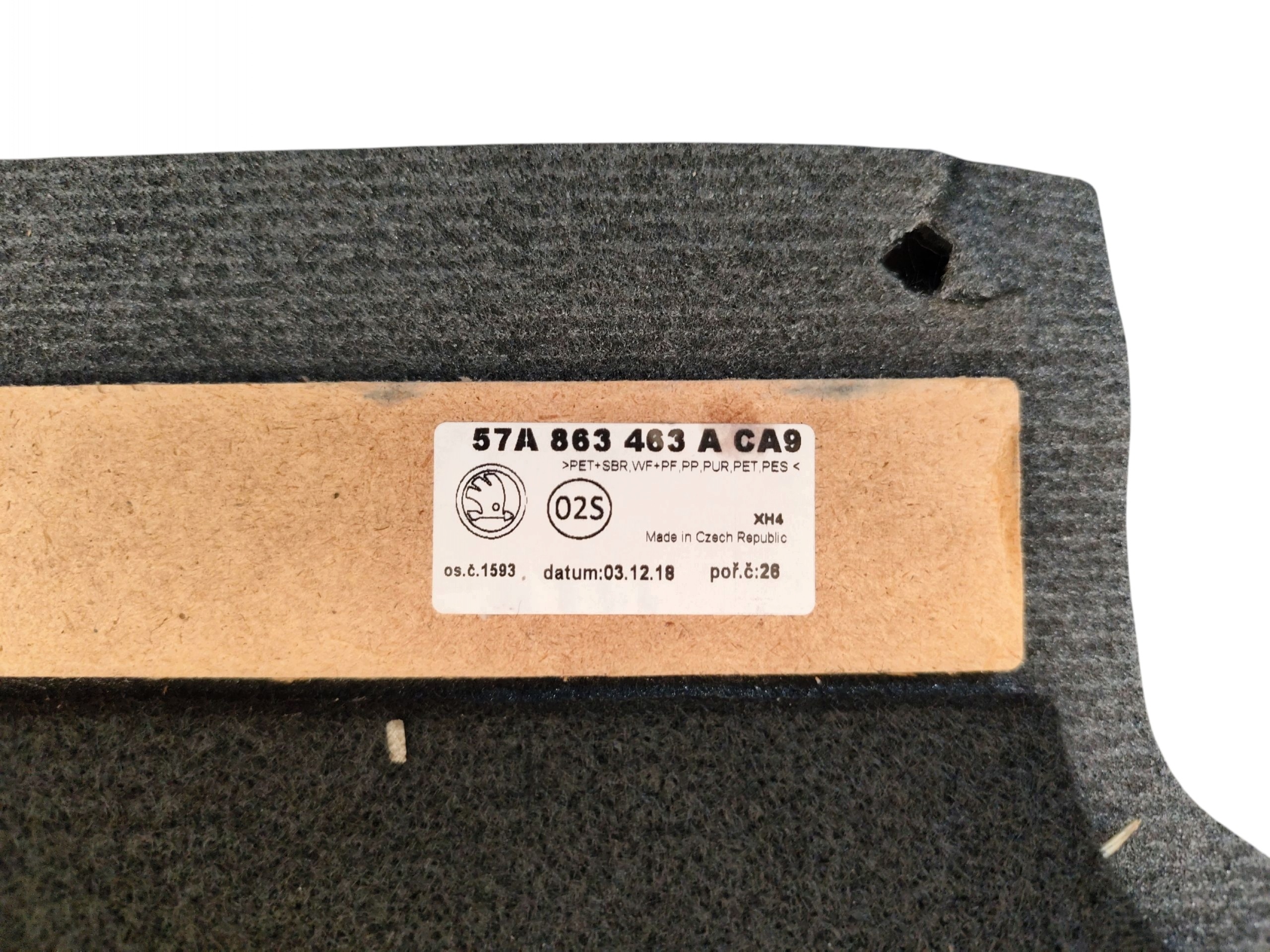 mats floor boot SKODA KAROQ (17-22) 57A863463A