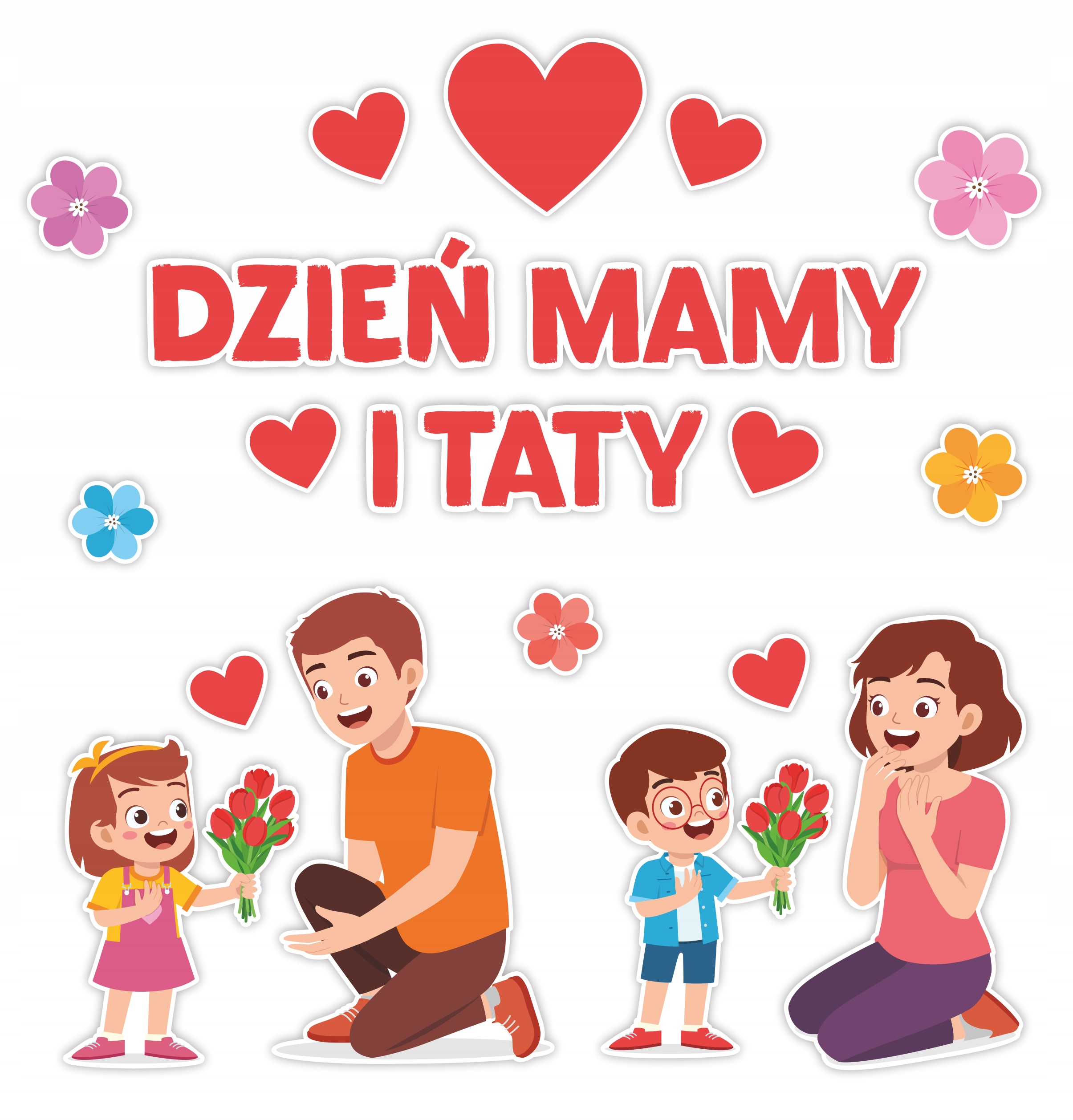 

Dekoracja Dzień Mamy I Taty Kwiaty (duża)