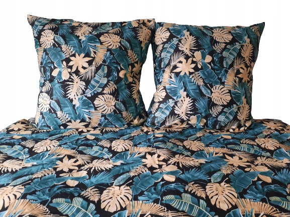 Komplet Povlečení Zlato Tyrkysové Listy 220X220 CM