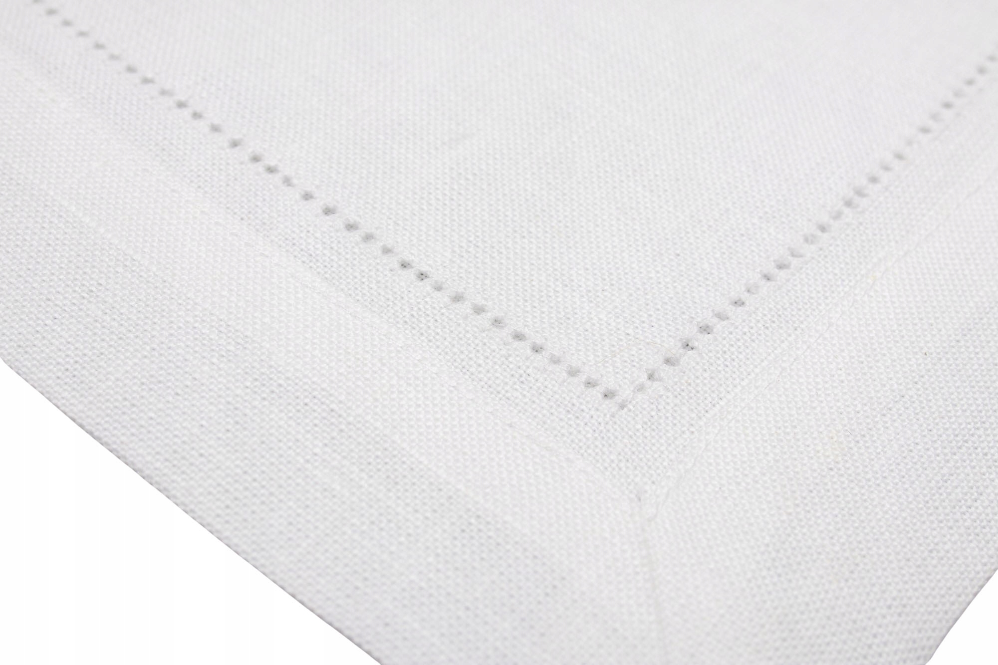 

Lniany obrus biały na decymetry mereżka Na Wymiar