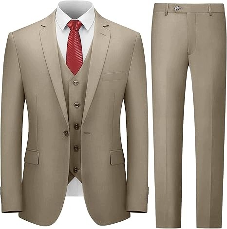 Cooper&nelson Béžový Pánský Jednořadý Oblek S Vestou 4XL 7FA