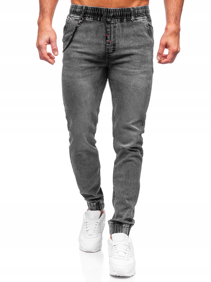 

Spodnie Jeansowe Joggery Czarne HY1023 Denley_m