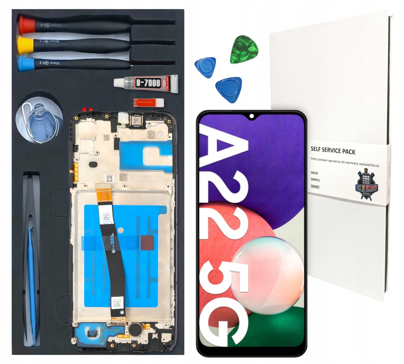 LCD displej Pro Samsung Galaxy A22 5G Originál Zila Rámeček Výměnná Sada