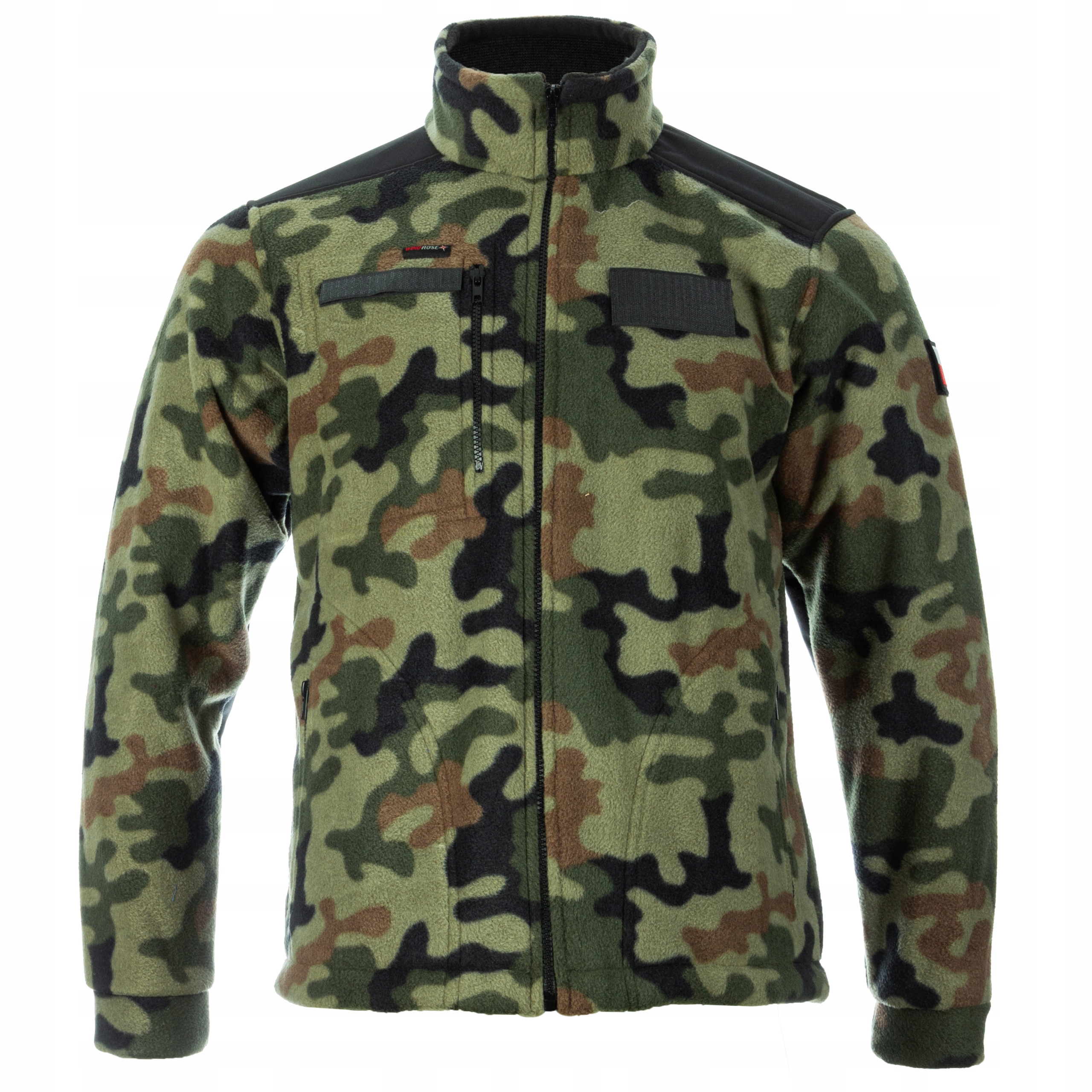 Teplá Pánská Mikina Fleecová – Zesílená – Vojenská – Polský – Maskáčový Černá – L