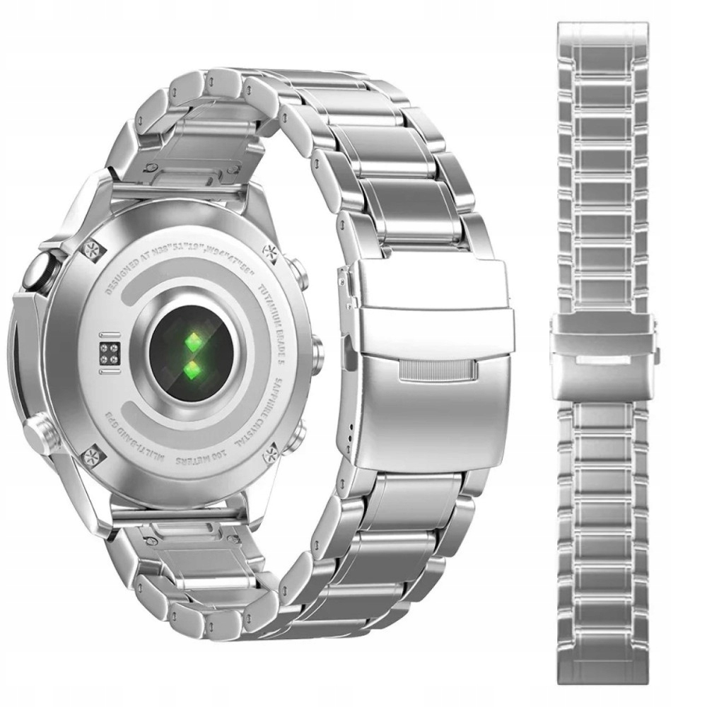 Tytanowa Bransoleta Do Garmin Fenix 8 51mm 7X 6X 5X, 26MM Srebrna