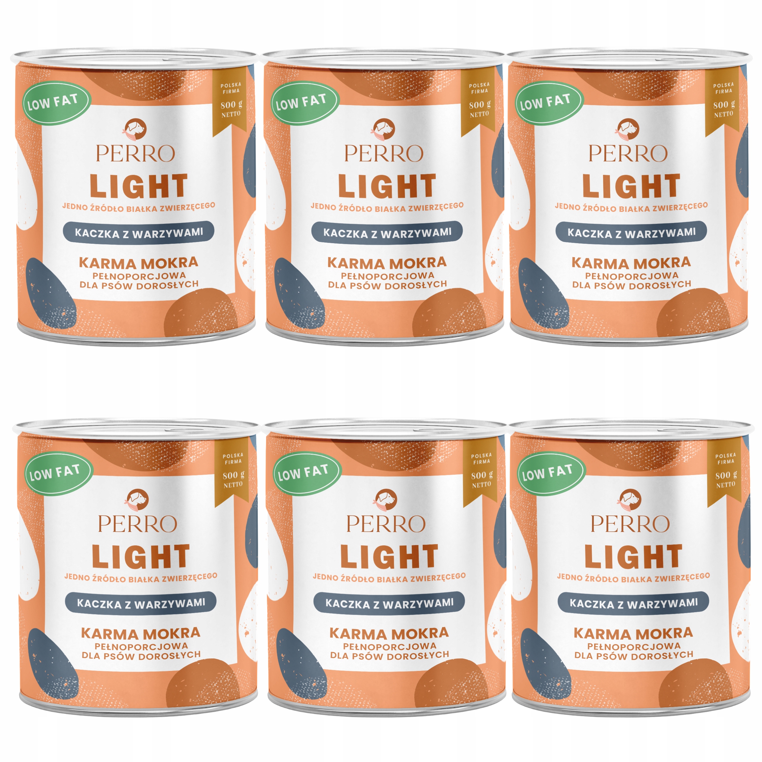 Levně Perro Light Monoproteinové krmivo pro psy Kachna se zeleninou 6 x 800 g