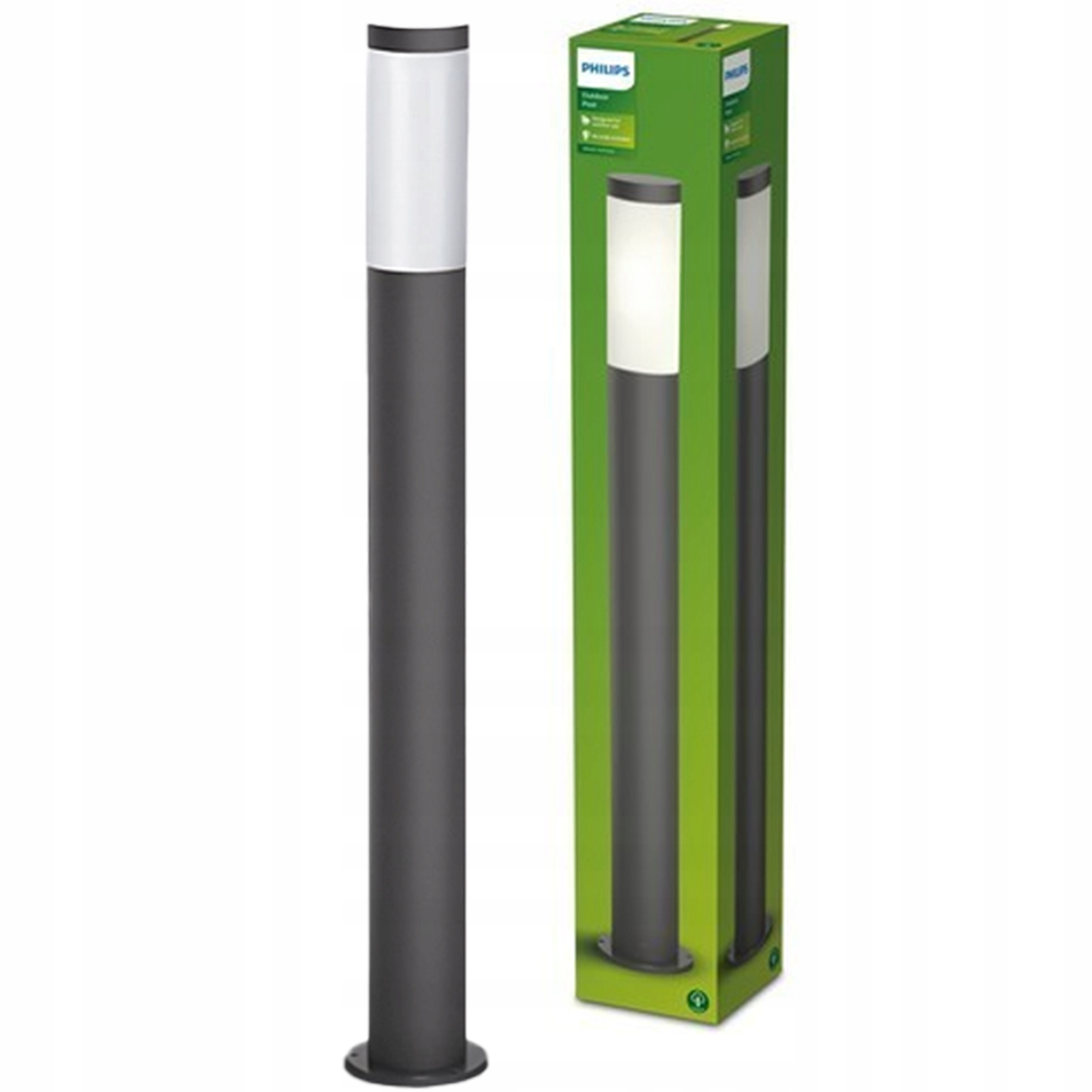 Venkovní zahradní Led lampa Utrecht E27 IP44 Sloupek 80 cm Antracit Philips