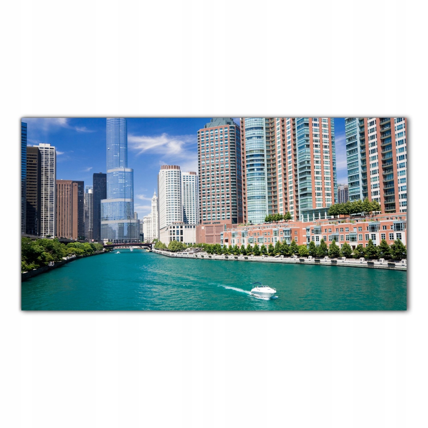 

Obraz na szkle Foto Chicago Statki Budynki 100x50