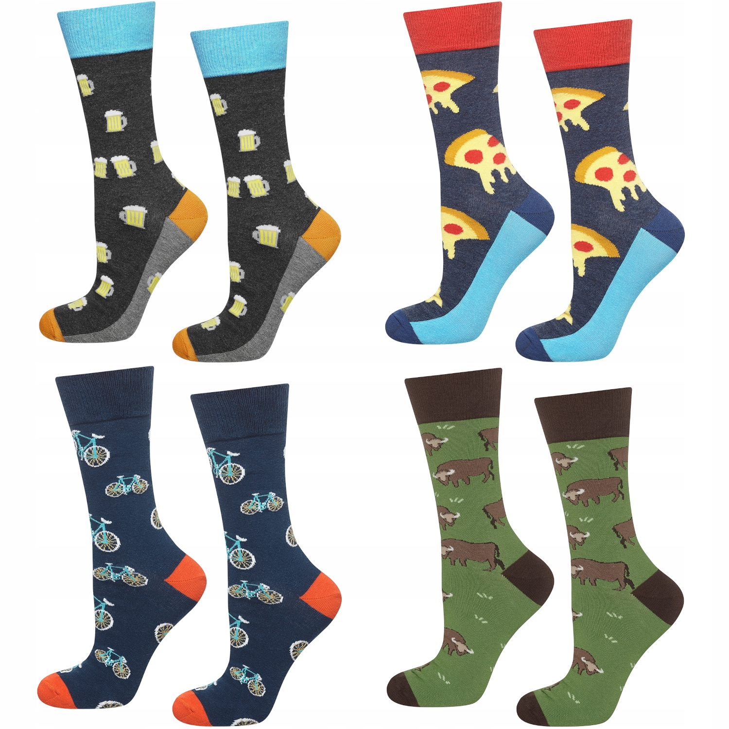 

4x Skarpetki Męskie Soxo Zabawne Kolorowe Prezent