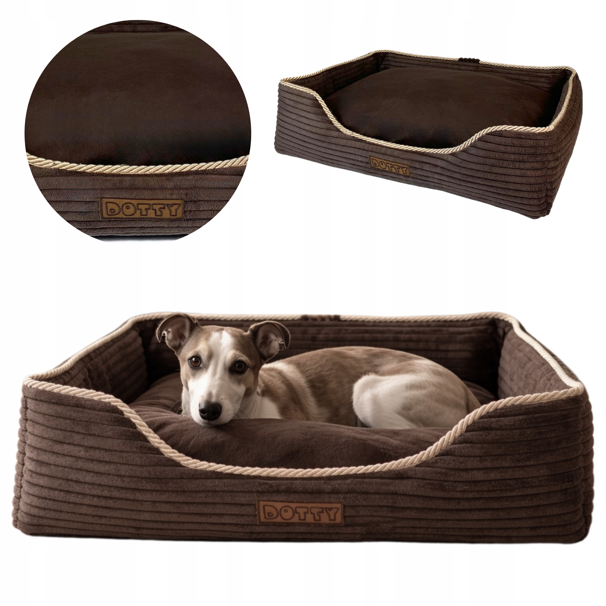 Levně Pelíšek pro psa, pohovka, potah pro kočky Dotty – hnědý samet