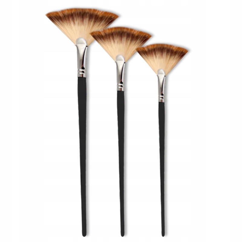 Štětce vějířové syntetické 3ks