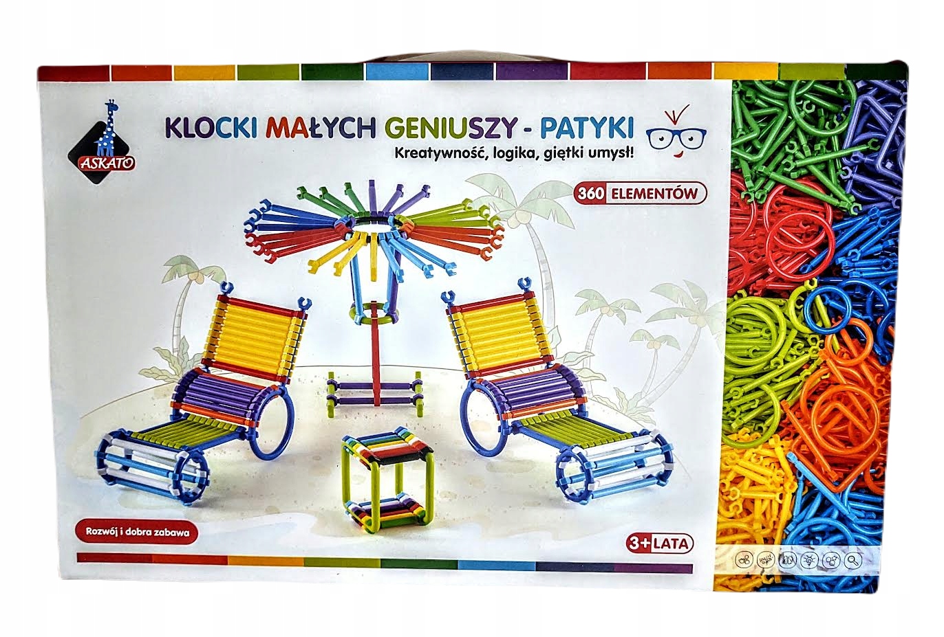 

Klocki Małych Geniuszy Patyki 360 elem. Askato