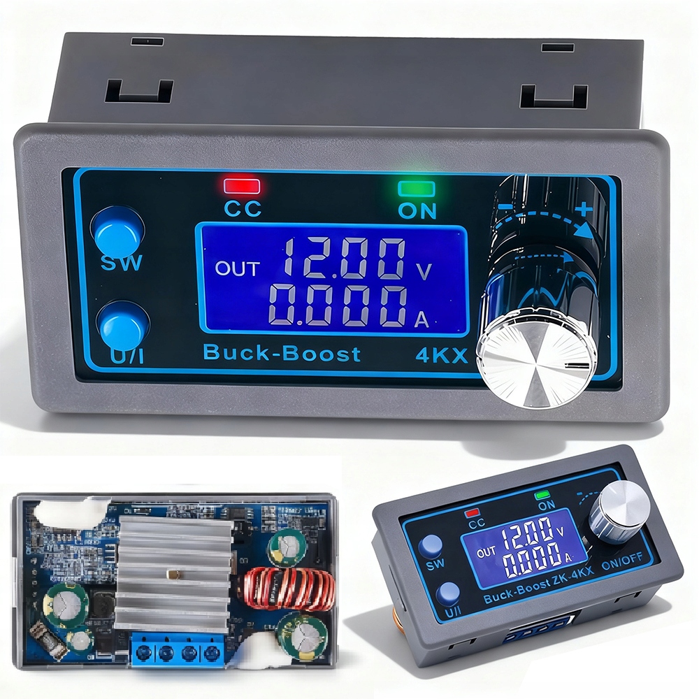 PRZETWORNICA DC BUCK BOOST ZASILACZ O STAYM WYŚWIETLACZEM LCD WEJŚCIE 5-30V